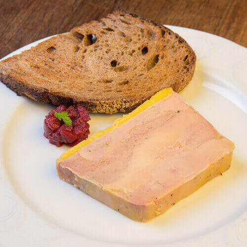 Foie gras terrine with toasted sourdough bread