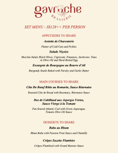 Set Menu for 2 - Brasserie Gavroche Singapore - To go