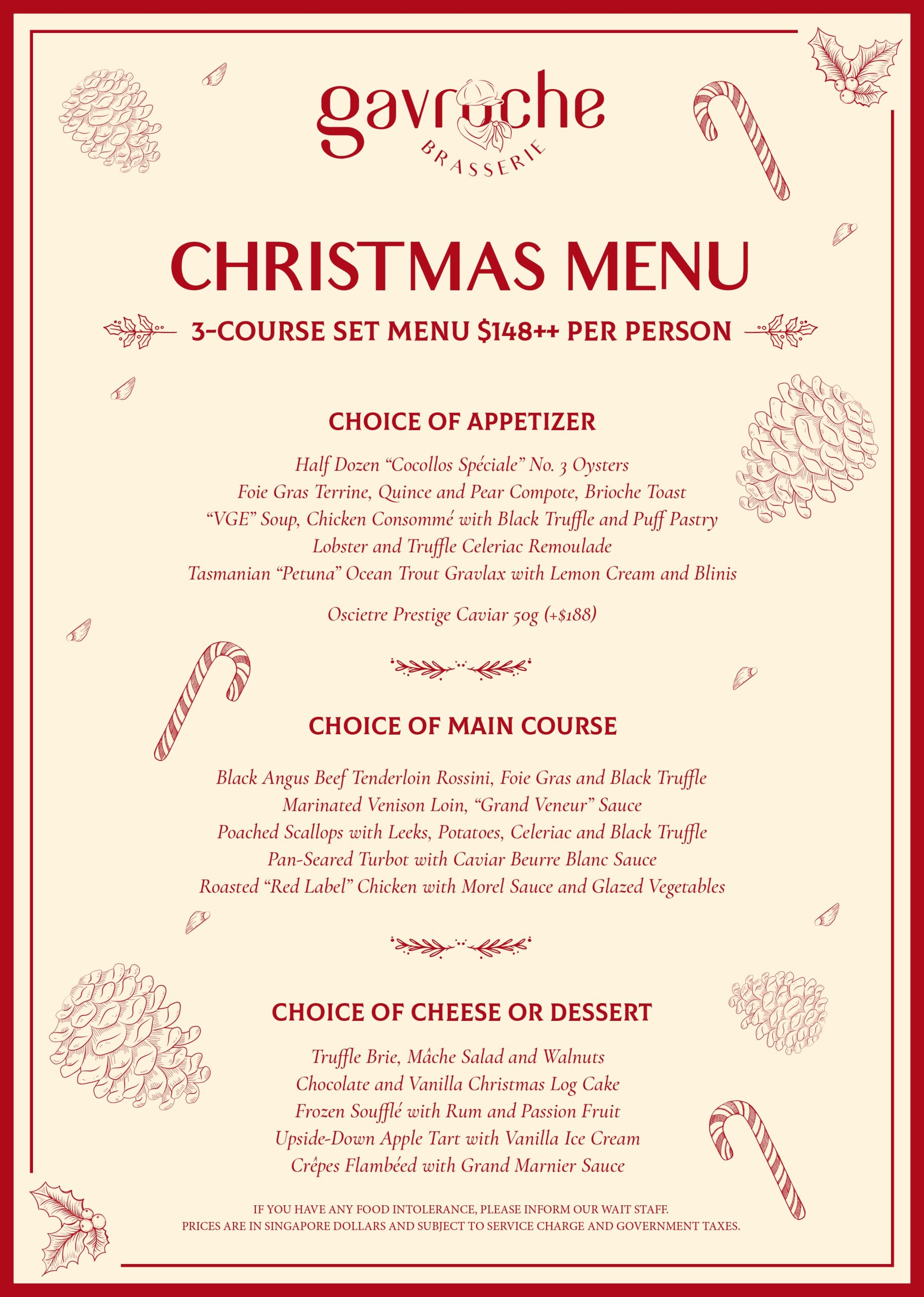 Christmas menu Eve dinner 24th December